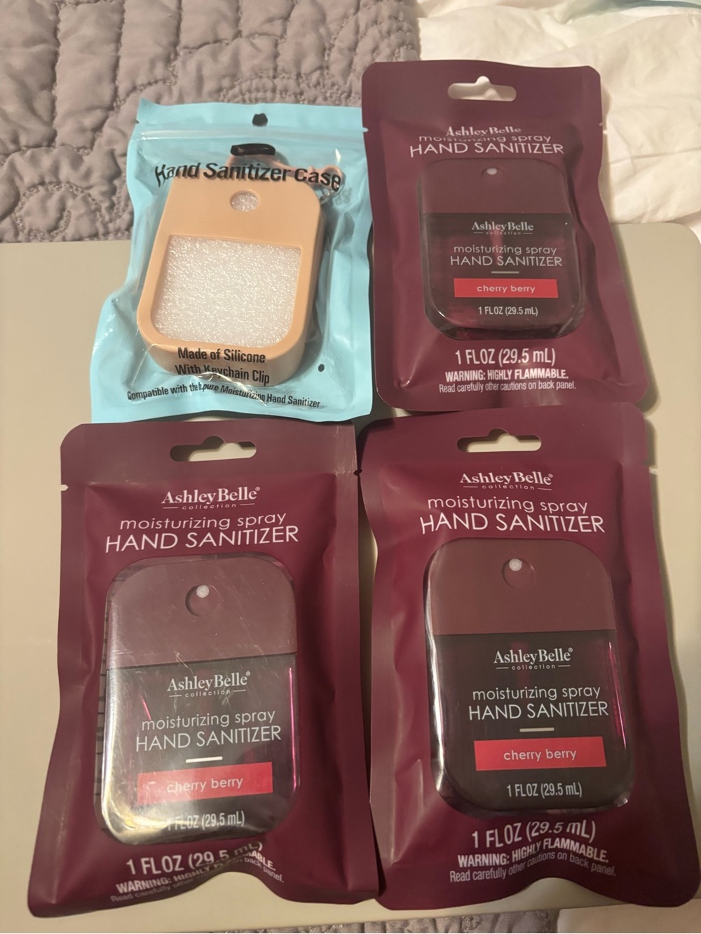 Cherry Berry Moisturizing Spray Hand Sanitizer plus case 4 pack viral Ashley bel